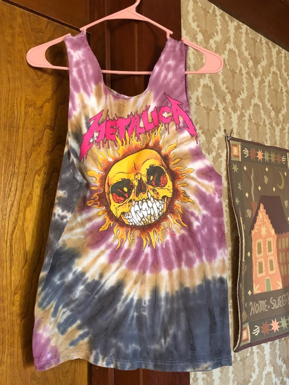 Metallica heavy metal sleeveless tie dye tee